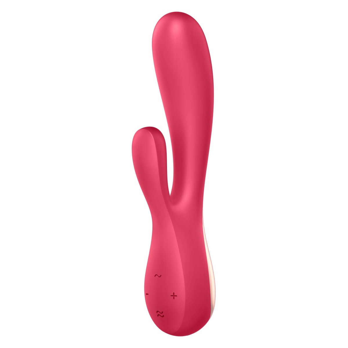 Silikonový vibrátor Satisfyer Mono Flex červený, chytrý ohebný vibrátor na G-bod a klitoris 19,6 x 3,5 cm