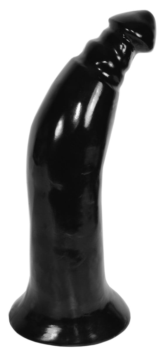 Monster Toys Megator, černé vinylové dildo 35,5 x 8–9,5 cm