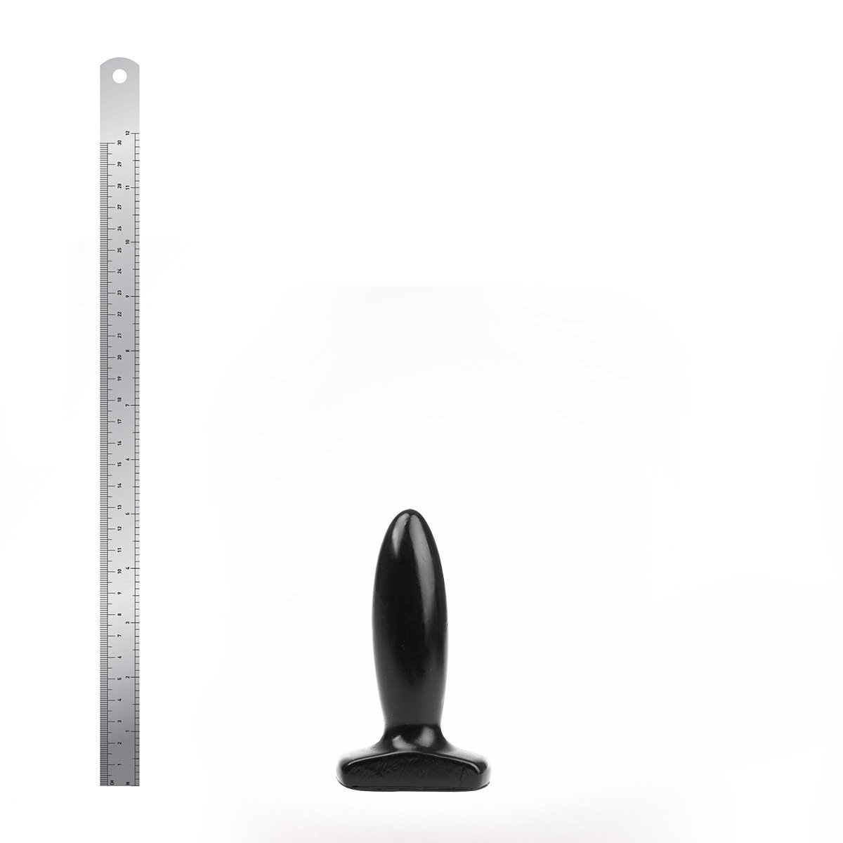 Wolf Bullet Plug M, černý anální kolík 12,5 x 2,7–3,6 cm