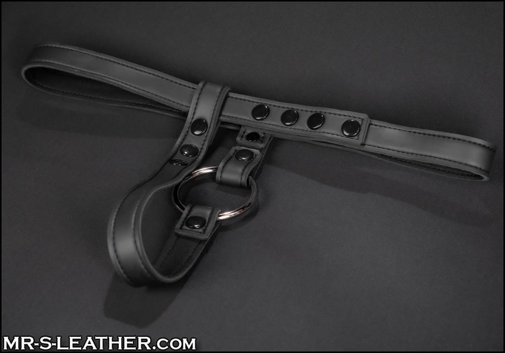 Postroj Mr. S Leather Neoprene Butt Plug Harness S/M, neoprenový postroj pro anální kolíky