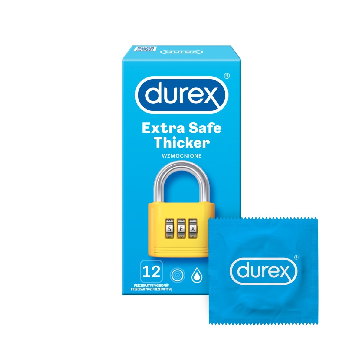 Durex Extra Safe 12 ks, silnější latexové kondomy
