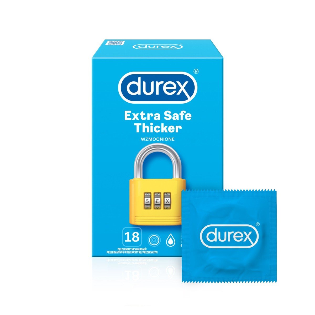 Durex Extra Safe 18 ks, silnější latexové kondomy