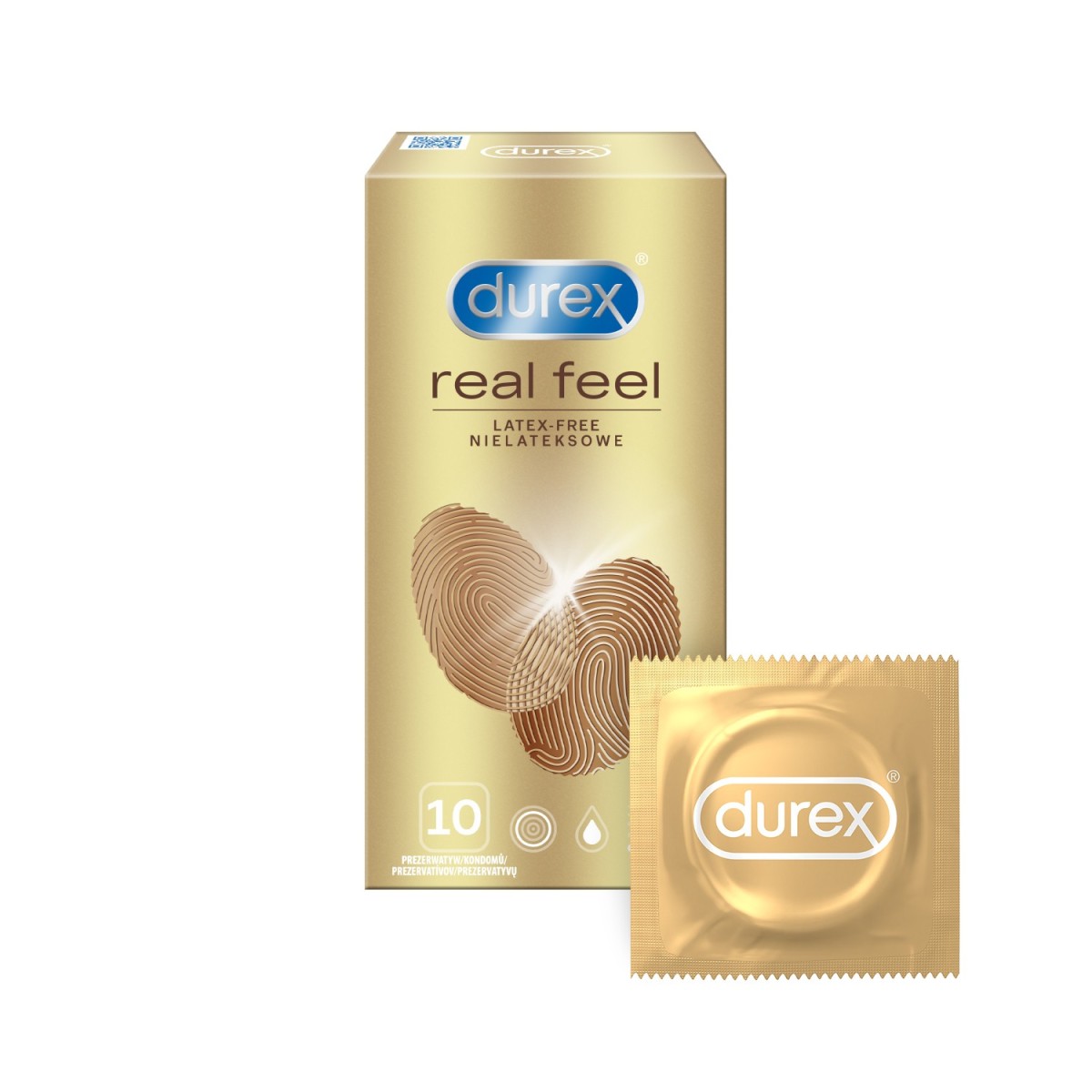 Durex Real Feel 10 ks, bezlatexové kondomy