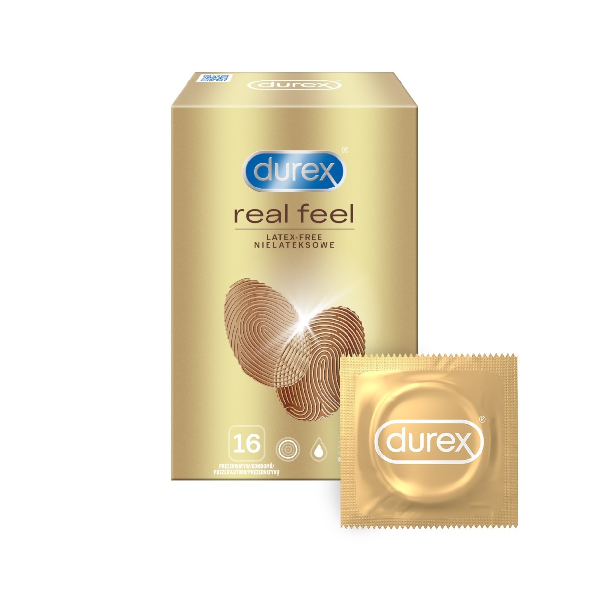 Durex Real Feel 16 ks, bezlatexové kondomy