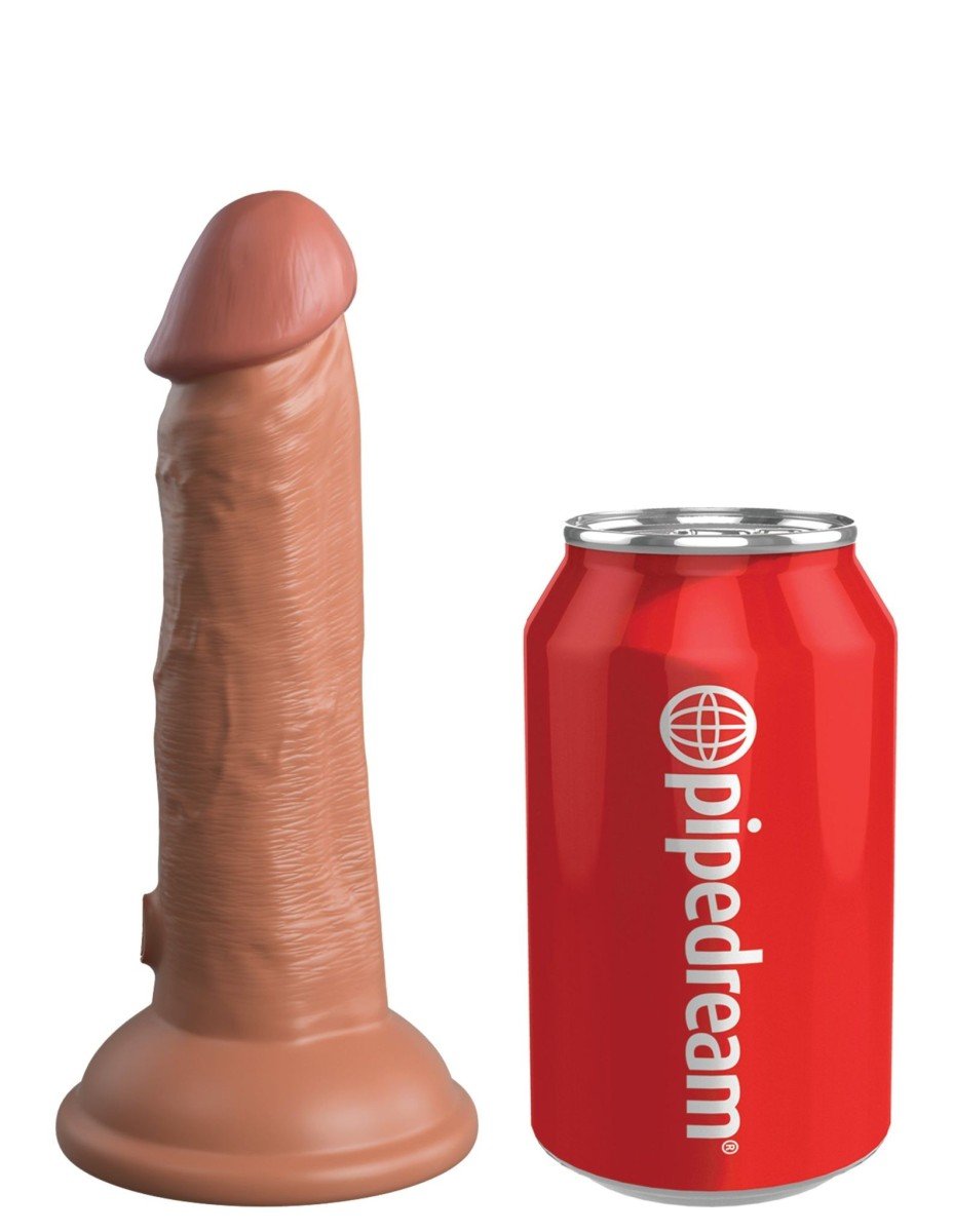 Pipedream King Cock Elite 6″ Silicone Dual Density Cock Tan, realistické dildo s přísavkou 17,8 x 3,7 cm