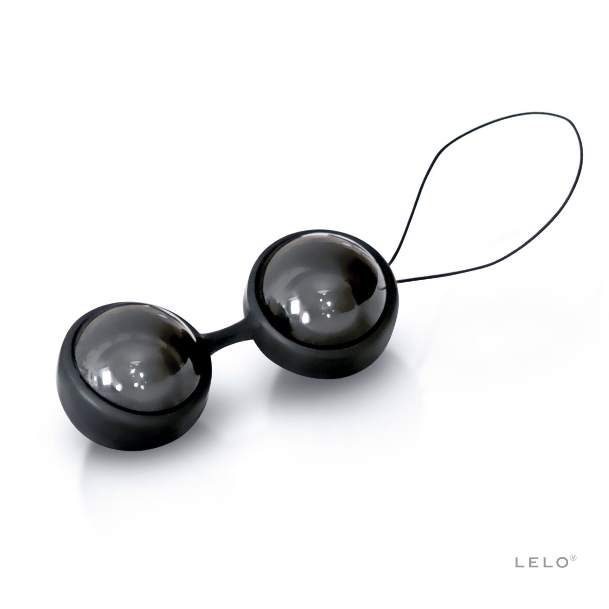 LELO Luna Beads Noir, luxusní černé Kegelovy kuličky s průměrem 2,9 cm