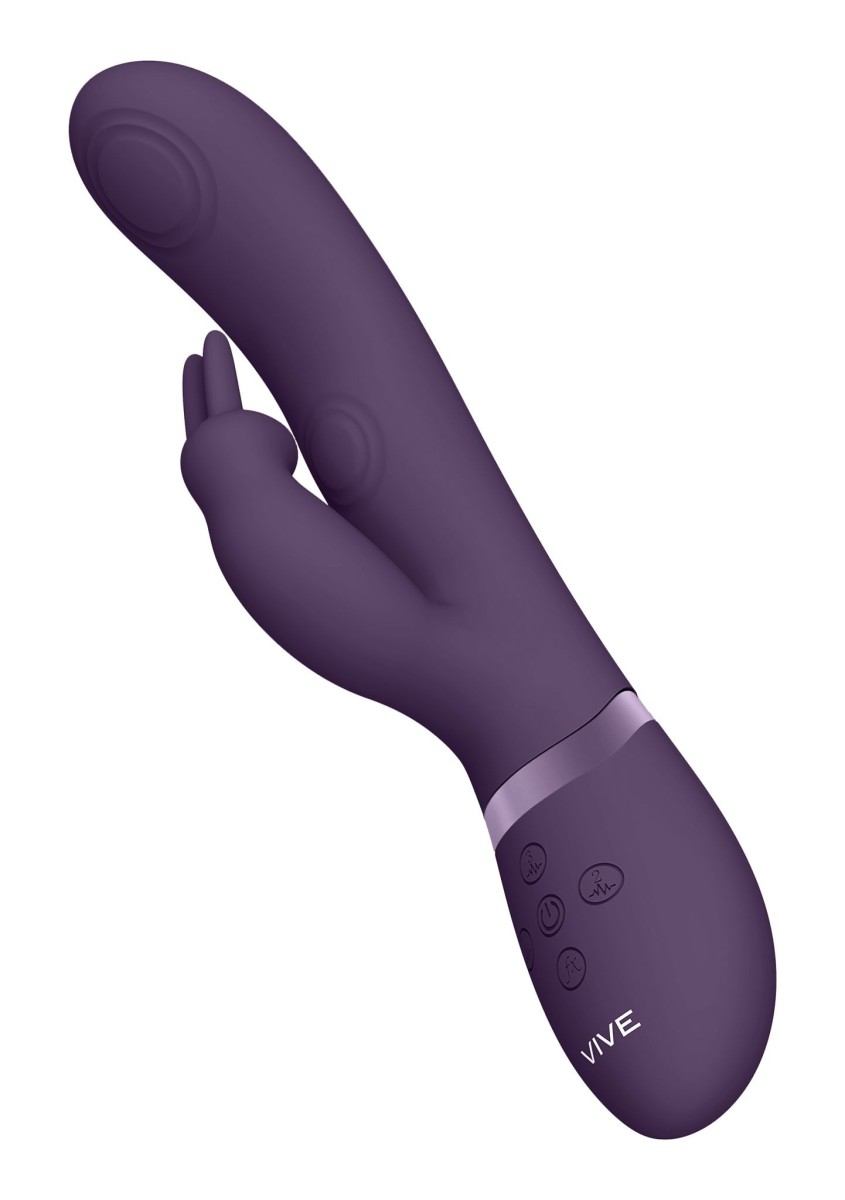 Rabbit vibrátor Vive May fialový, silikonový vibrátor na bod G a klitoris 22 x 3,2 cm