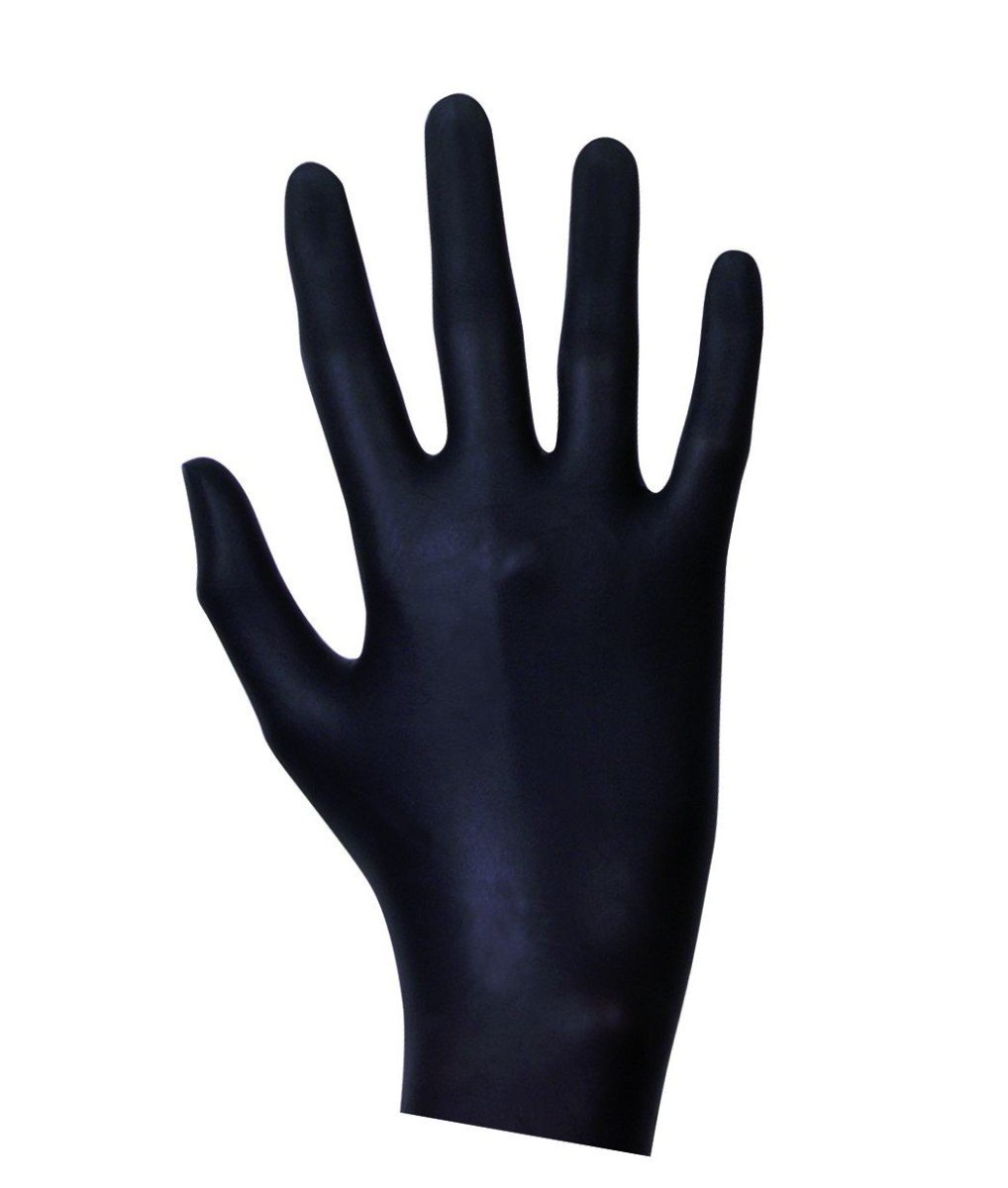 Latexové vyšetřovací rukavice černé 20 ks S, jednorázové vyšetřovací rukavice z latexu