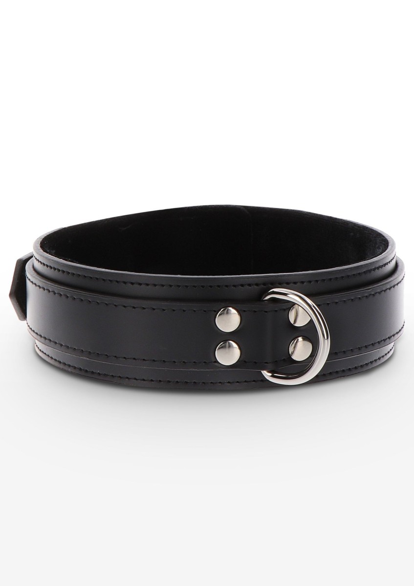 Taboom Heavy D-Ring Collar, černý polstrovaný obojek z umělé kůže