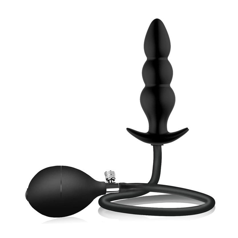 Slave4master Triple Inflatable Butt Plug, silikonový nafukovací kolík 13 x 1,6–3,6 cm