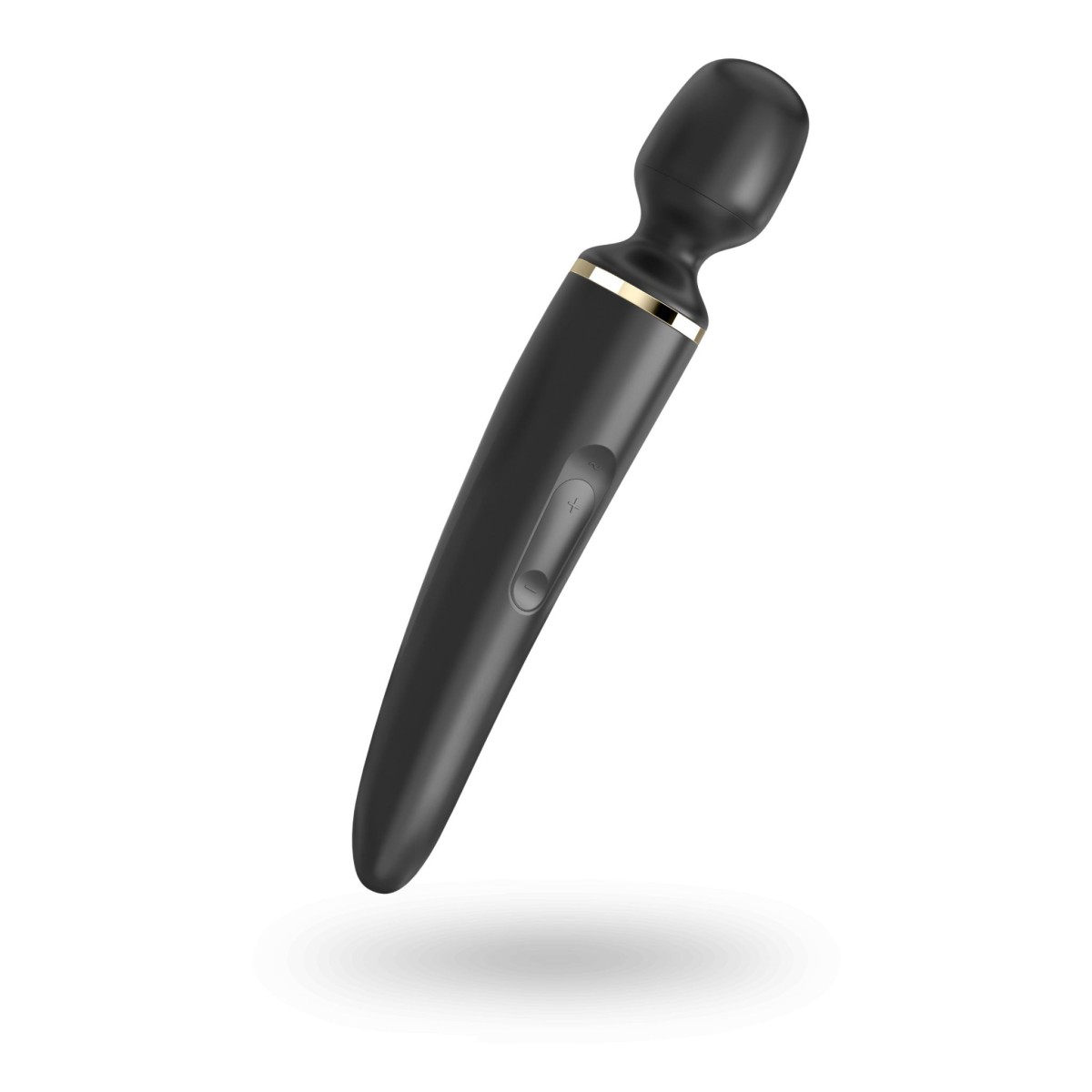 Masážní hlavice Satisfyer Wand-er Woman černá, XXL výkonná vibrační masážní hlavice s USB nabíjením