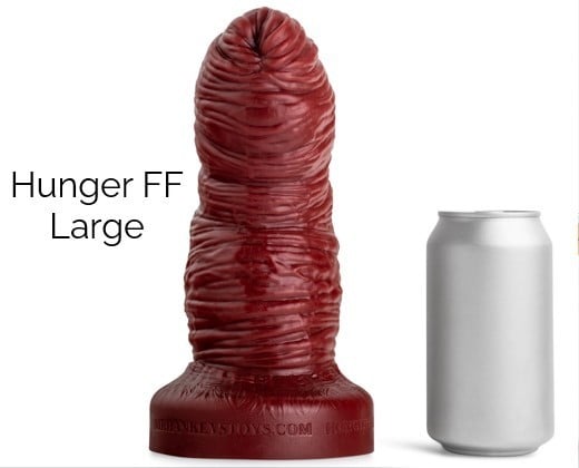 Mr. Hankey’s Toys HungerFF Blood Red Large, prémiové silikonové dildo s Vac-U-Lock 23,5 x 7,3–8,8 cm