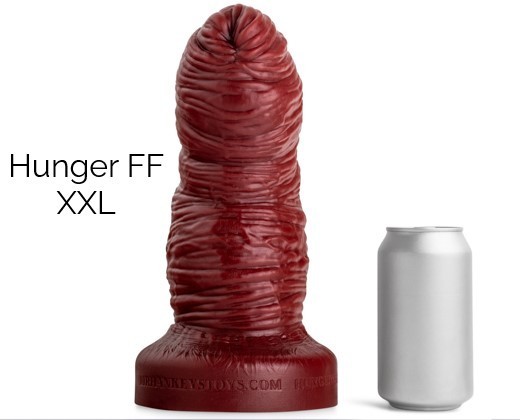 Mr. Hankey’s Toys HungerFF Blood Red XXL, prémiové silikonové dildo s Vac-U-Lock 26,1 x 8,3–9,8 cm