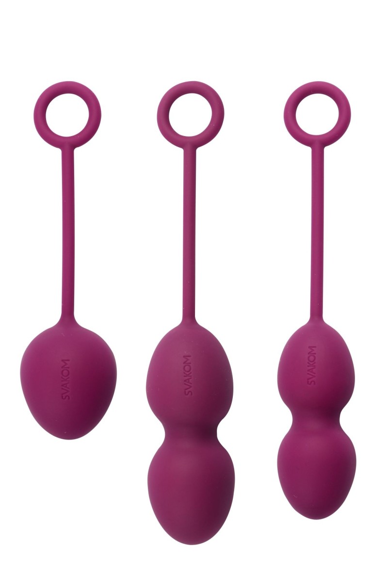 Venušiny kuličky Svakom Nova Violet, sada 3 silikonových vaginálních kuliček s průměry 2,8–3,6 cm