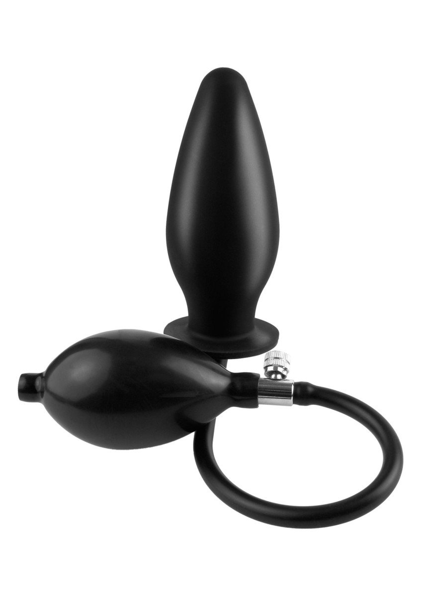 Anal Fantasy Collection Inflatable Silicone Plug Black, černý silikonový nafukovací anální kolík 11 x 4,5 cm