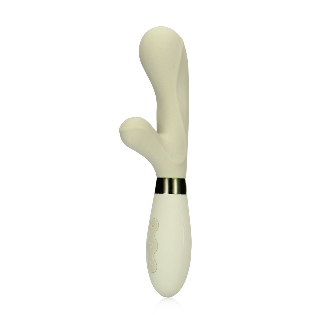 Shots Loveline Silicone Rabbit Vibrator Misty Green, silikonový vibrátor na bod G a klitoris 20,5 x 3,6 cm