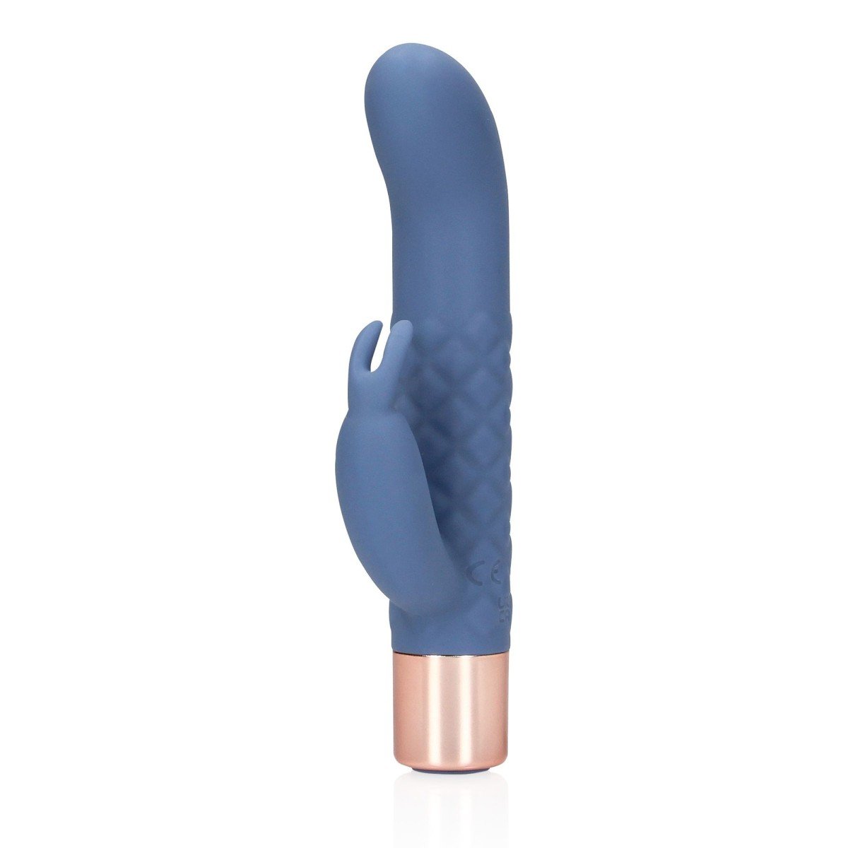 Shots Loveline Mini Rabbit Vibrator Blue Horizon, silikonový vibrátor na bod G a klitoris 14,5 x 2,5 cm