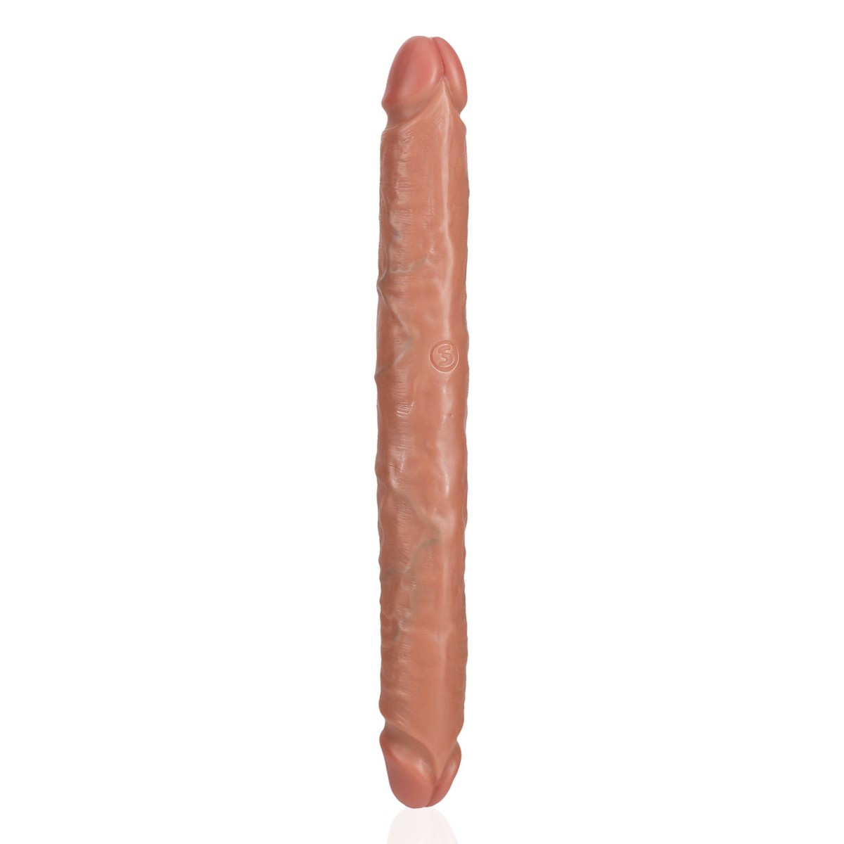 Obojstranné dildo RealRock Straight Slim Double 12″ Tan