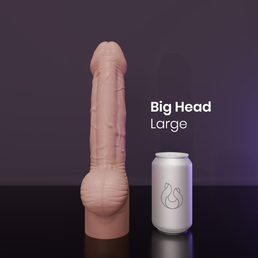 Erotixxx Toys Big Head Dildo Pale Flesh 75% L