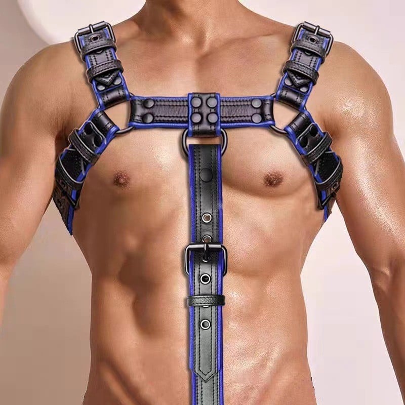 Postroj Slave4master H-Front Harness čierno-modrý