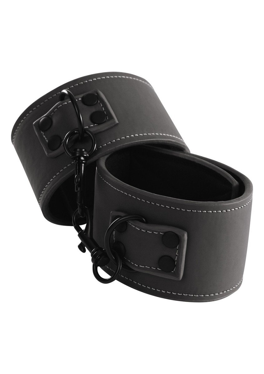 NS Novelties Renegade Bondage Wrist Cuffs, černá vinylová pouta
