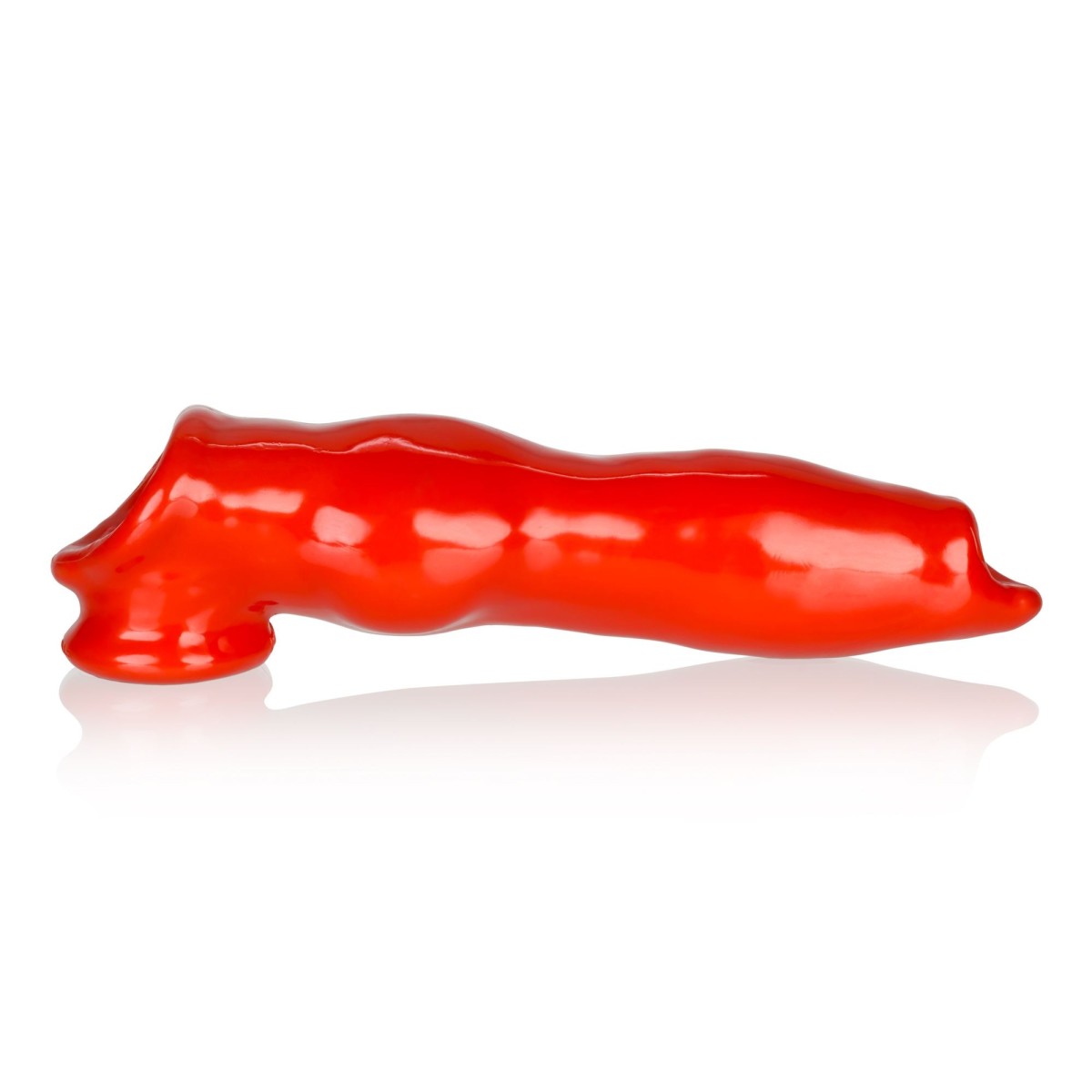 Psí návlek na penis Oxballs Fido červený, návlek na penis ve tvaru psího penisu 22 x 3,5–6,5 cm
