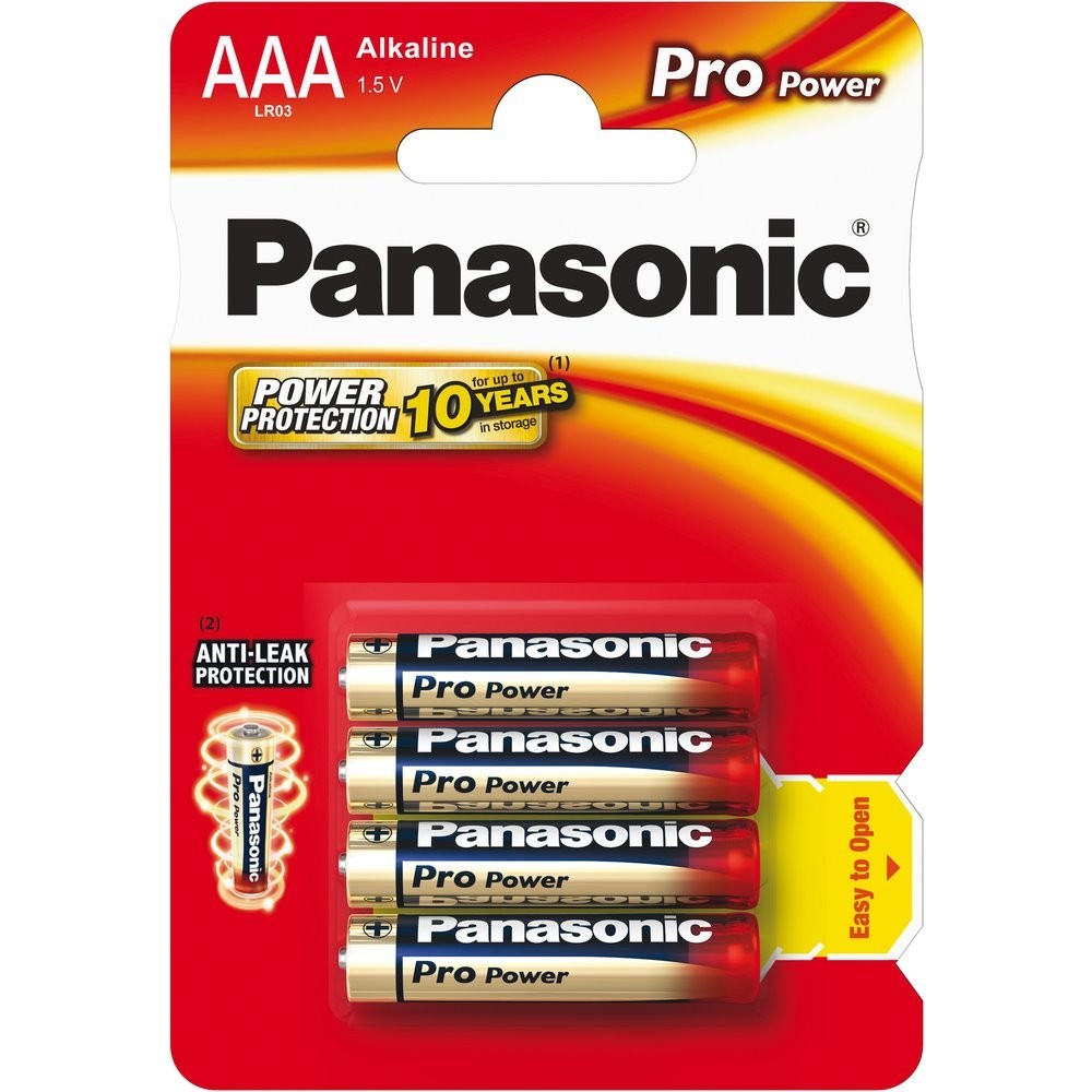 Panasonic AAA LR03 1,5 V Pro Power, mikrotužkové AAA baterie (4 ks)