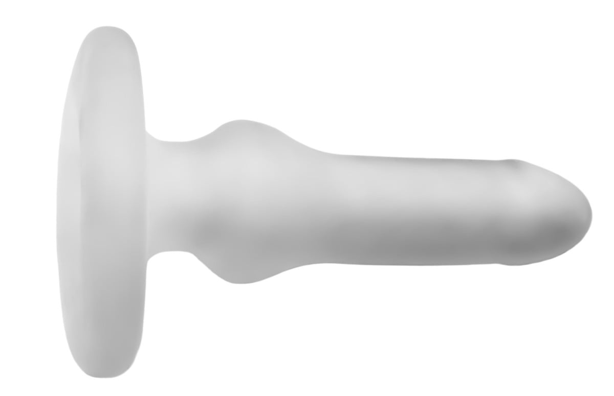 Dutý anální kolík Perfect Fit Hump Gear XL průhledný, anální kolík s texturovaným otvorem pro penis