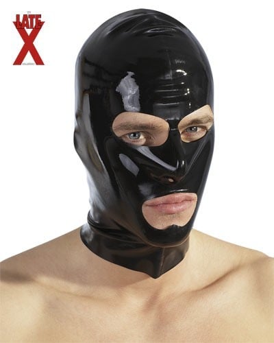 Late X Black Head Mask, černá latexová maska