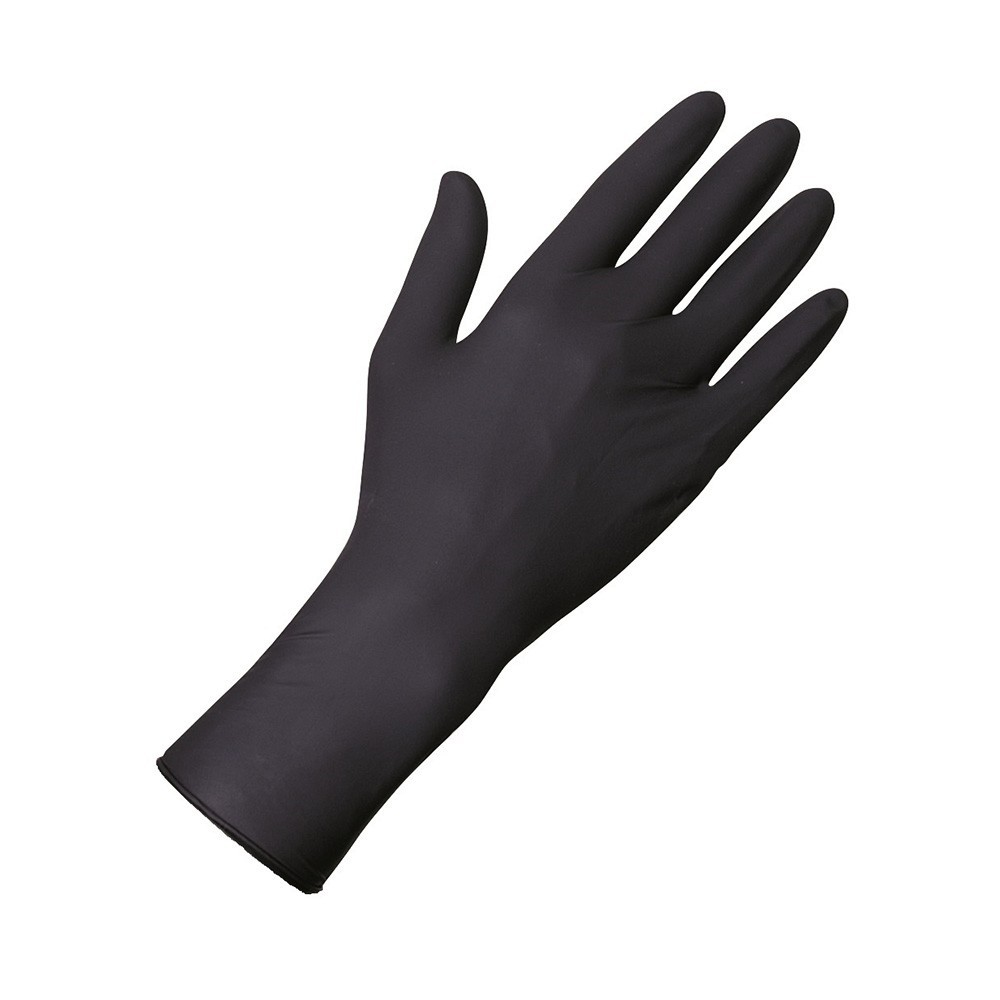 Vyšetřovací rukavice Unigloves Select Black 300 L, černé jednorázové latexové vyšetřovací rukavice 100 ks