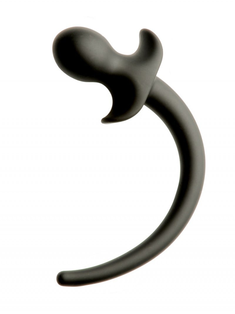 M&K Puppy Tail No. 2, černý anální kolík – psí ocas 6,5 x 4,5 cm