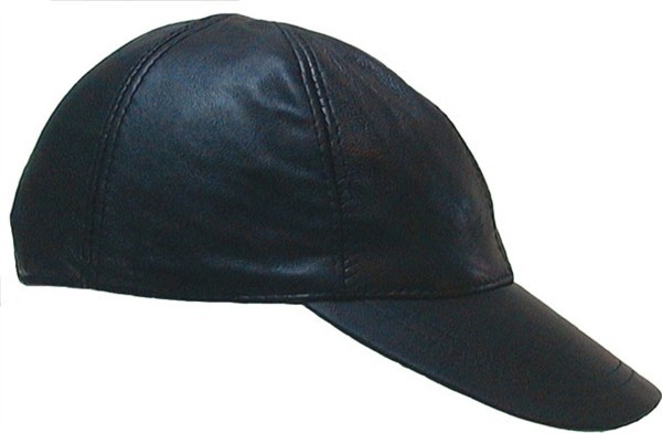 Mister B Leather Baseball Cap, černá kožená kšiltovka