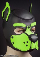 Psí maska Mr. S Leather Neoprene K9 Hood limetková