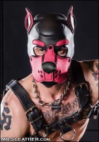 Psí maska Mr. S Leather Neoprene K9 Hood růžová