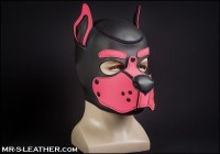 Psí maska Mr. S Leather Neoprene K9 Hood růžová