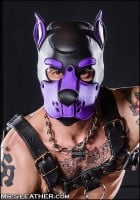 Psia maska Mr. S Leather Neoprene K9 Hood fialová