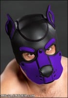 Psí maska Mr. S Leather Neoprene K9 Hood fialová