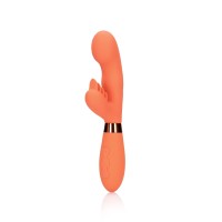 Loveline Silicone Rabbit Vibrator with Ribbed Clitoral Stimulator