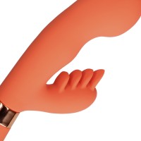 Loveline Silicone Rabbit Vibrator with Ribbed Clitoral Stimulator