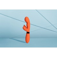 Loveline Silicone Rabbit Vibrator with Ribbed Clitoral Stimulator