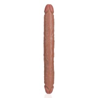 Obojstranné dildo RealRock Straight Slim Double 12″ Tan