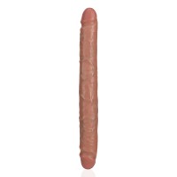 Oboustranné dildo RealRock Straight Slim Double 12″ Tan