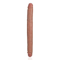 Obojstranné dildo RealRock Straight Slim Double 14″ Tan