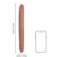 Oboustranné dildo RealRock Straight Slim Double 14″ Tan