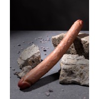 Obojstranné dildo RealRock Straight Slim Double 14″ Tan