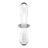 Sklenené dildo Satisfyer Double Crystal priehľadné