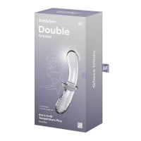 Skleněné dildo Satisfyer Double Crystal průhledné