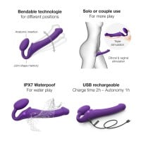 Strap-on-me Vibrating Bendable Strap-on M Purple