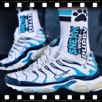 Sneakfreaxx Woof Puppy Socks White-Blue