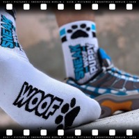 Sneakfreaxx Woof Puppy Socks White-Blue